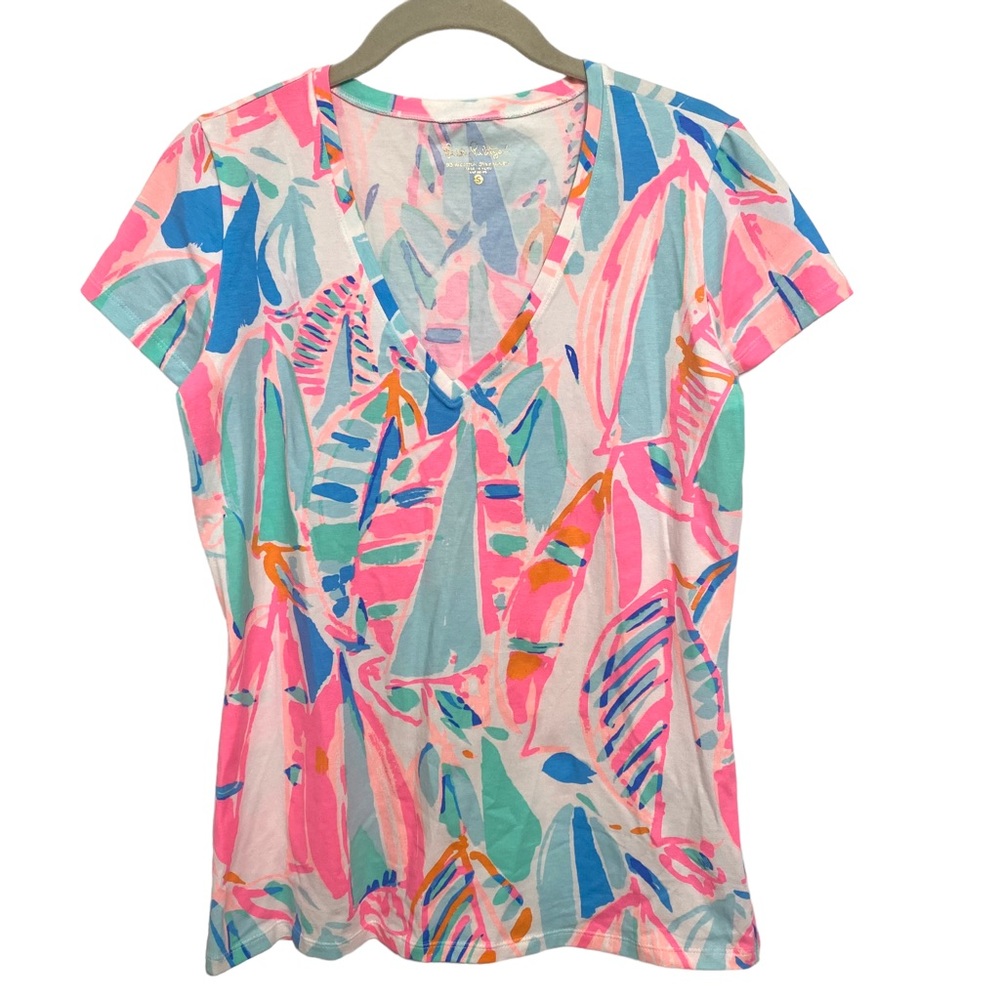 Lilly Pulitzer Michele Out to Sea Sailboat T Shirt Sz S